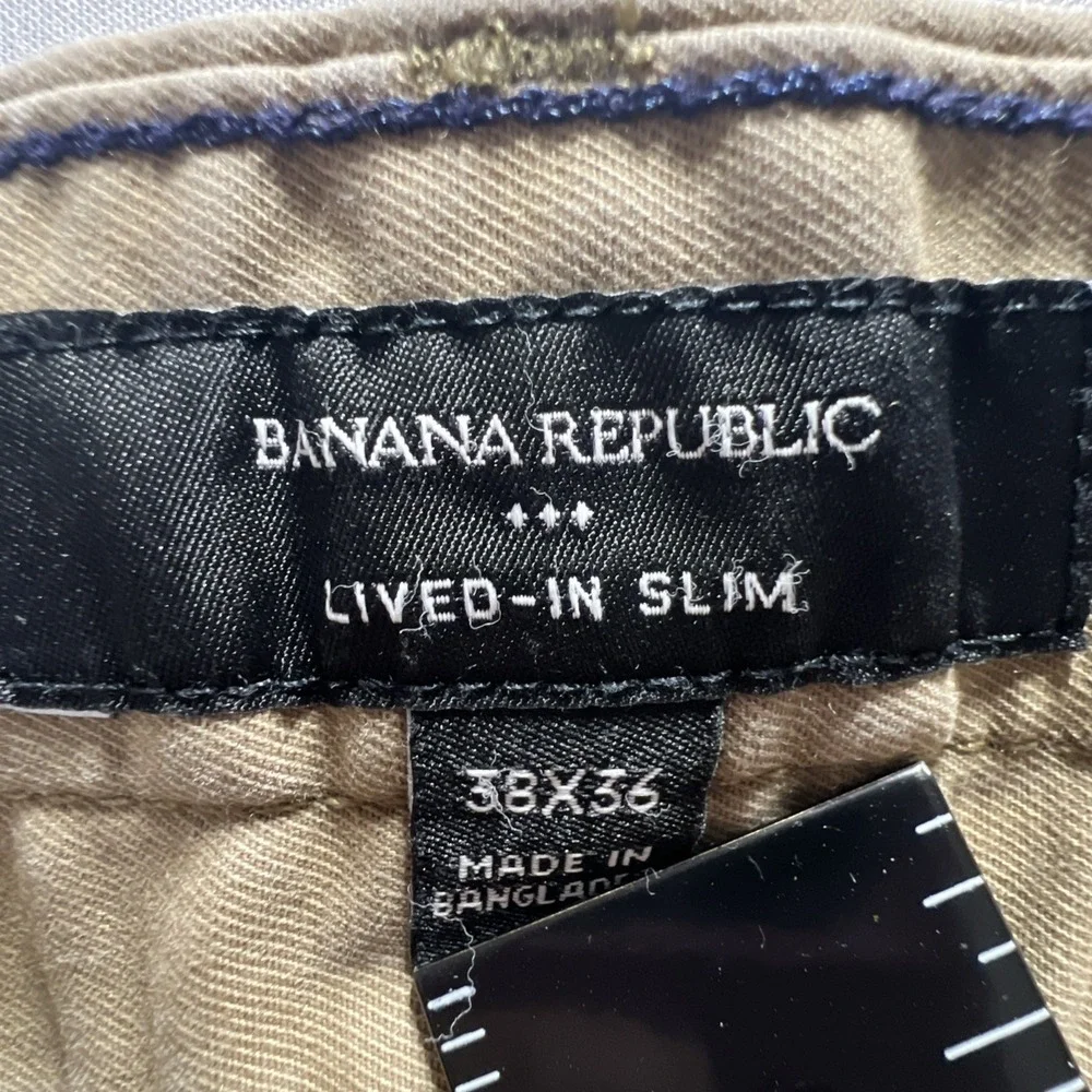 Banana Republic Slim Lived-In Chino Pant Acorn Brown Tan 38 X 36